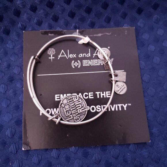 NWT Alex & Ani silver creativity rule bracelet  w/ card     A-307 - Picture 2 of 5